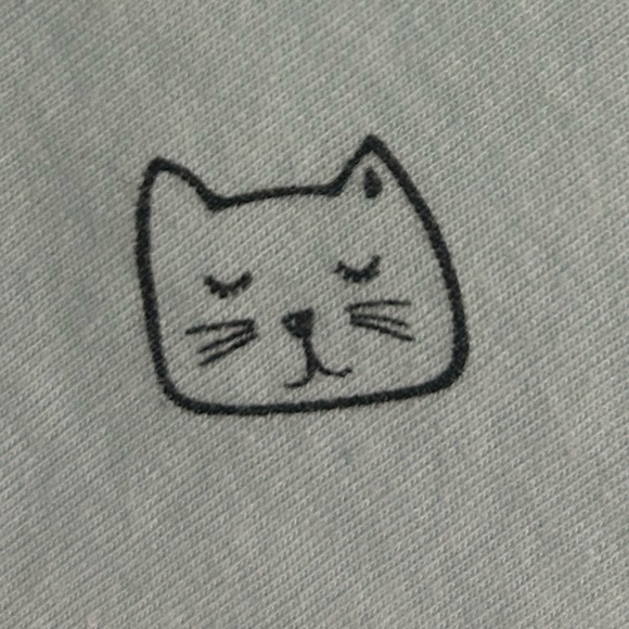 Justice Girls Size 10 Blue Long sleeve T-Shirt with Cat Print - Picture 3 of 4